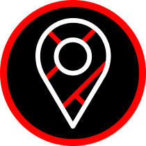 Map marker icon with red circle
