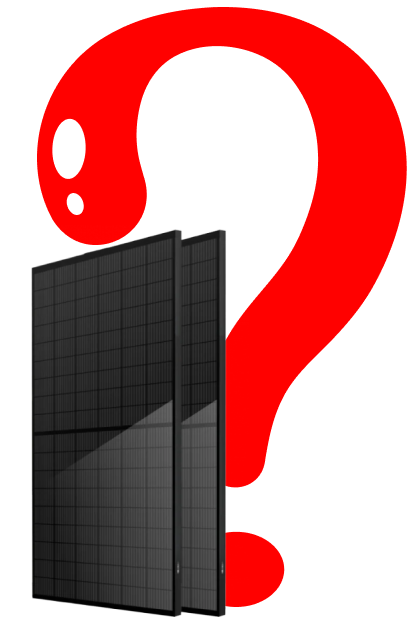 Solar panel with red question mark