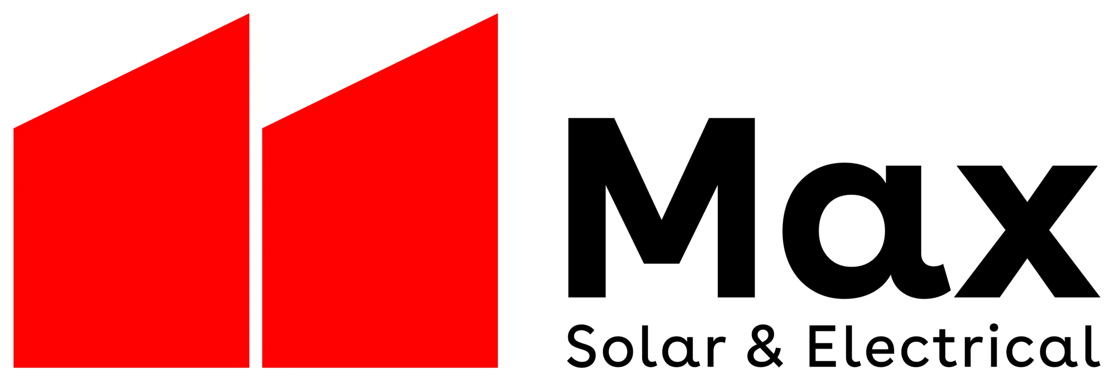 Max Solar & Electrical logo, red and black design.