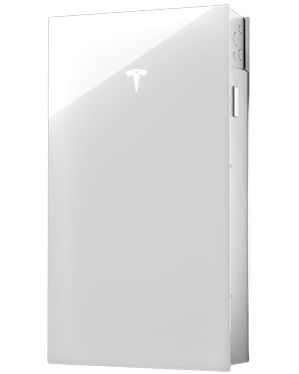 Tesla Powerwall home battery mounted on wall
